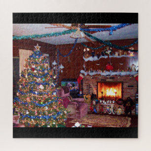 MERRY CHRISTMAS,FIREPLACE JIGSAW PUZZLE