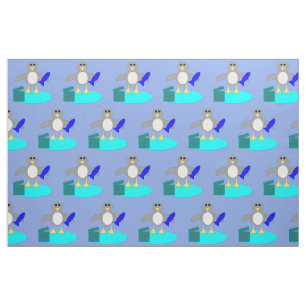 Merry Christmas Fishing Penguin Craft Fabric