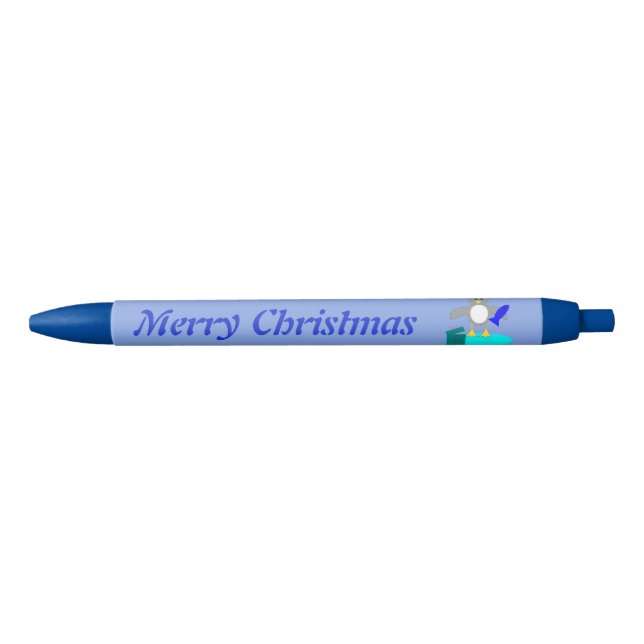 Merry Christmas Fishing Penguin Custom Pen (Front)