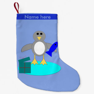 Merry Christmas Fishing Penguin Custom Stocking