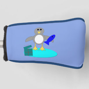 Merry Christmas Fishing Penguin Golf Putter Cover