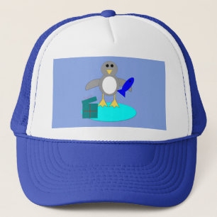 Merry Christmas Fishing Penguin Hat