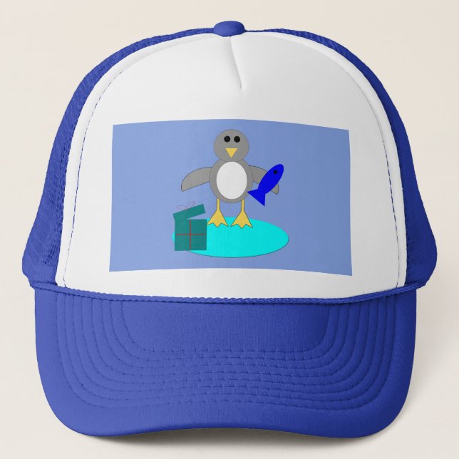 Merry Christmas Fishing Penguin Hat (Front)