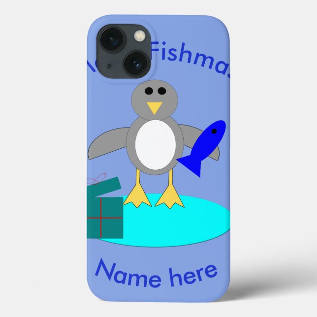 Merry Christmas Fishing Penguin iPad Mini Case (Back)
