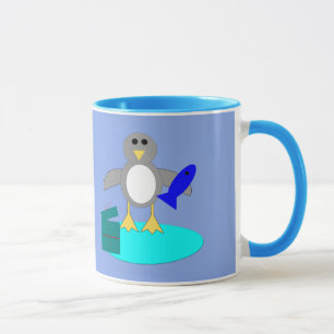 Merry Christmas Fishing Penguin Mug