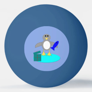 Merry Christmas Fishing Penguin Ping Pong Ball