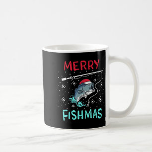 Merry Christmas Fishmas Funny Fishing Fish Gift Pr Coffee Mug