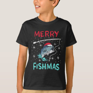 Merry Christmas Fishmas Funny Fishing Fish Gift Pr T-Shirt