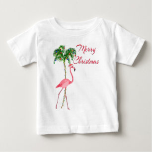 Merry Christmas Flamingo Baby T-Shirt