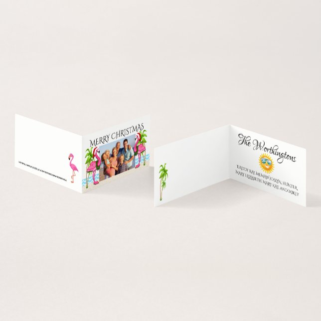 Merry Christmas Flamingo Family Photo (Inside and Outside)