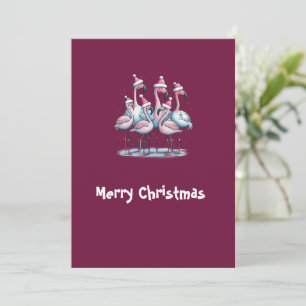 Merry Christmas Flamingo Holiday Card