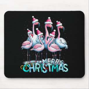Merry Christmas Flamingo Squad Trocal Style  Mouse Mat