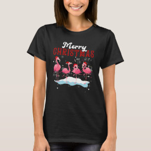Merry Christmas Flamingo Tree Lights Flamingo Chri T-Shirt