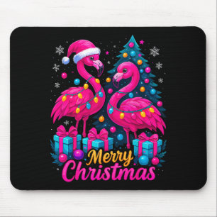 Merry Christmas Flamingo Xmas  Mouse Mat