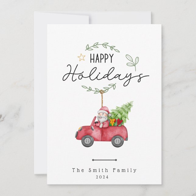 Merry Christmas Flat Holiday Card (Front)