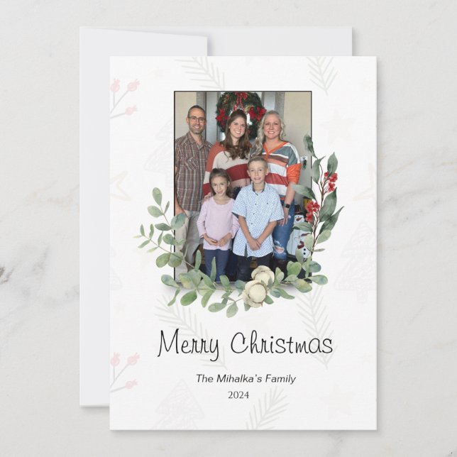 Merry Christmas Flat Holiday Card (Front)