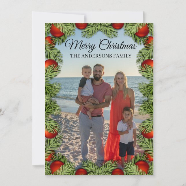 Merry Christmas Flat Holiday Card (Front)