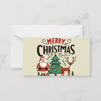 Merry Christmas Flat Note Card