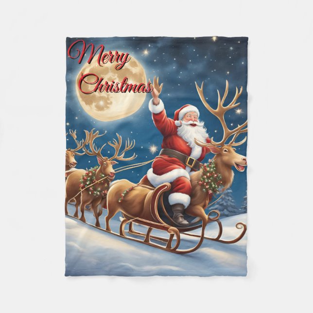 Merry Christmas Fleece Blanket (Front)