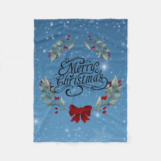 Merry Christmas Fleece Blanket (Front)