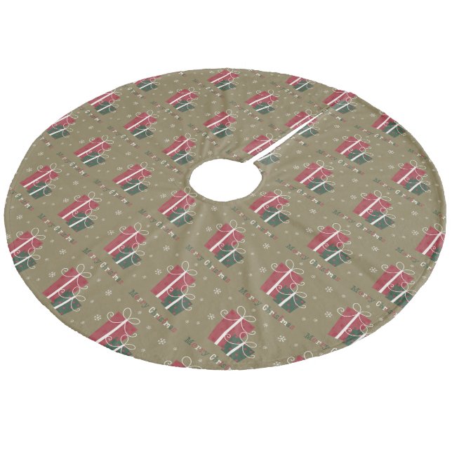 Merry Christmas Fleece Tree Skirt (Angled)
