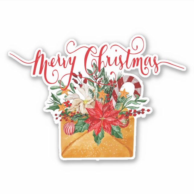Merry Christmas floral envelope (Front)