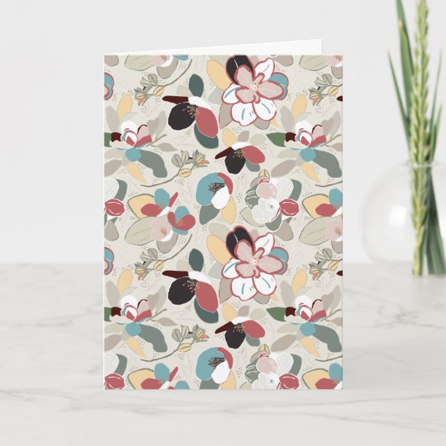 Merry Christmas Floral Holiday Card (Front)