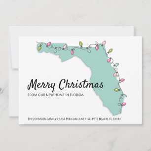 Merry Christmas Florida Map New Home Announcement