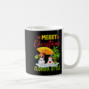 Merry Christmas Florida Style Snowman Summer Vacat Coffee Mug