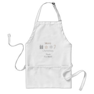 Merry Christmas Florist Holiday Packaging Standard Apron