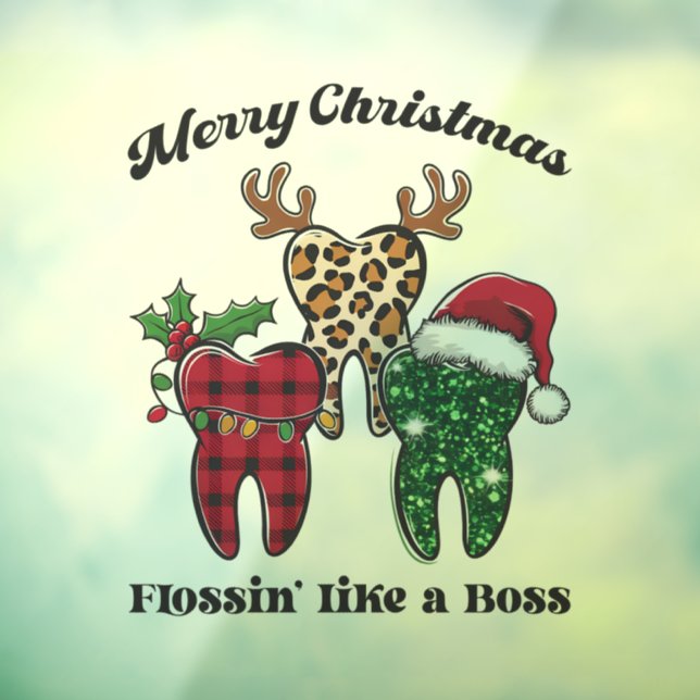 Merry Christmas Flossin Like A Boss Window Cling (Sheet 3)
