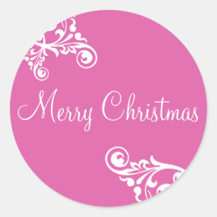 Merry Christmas Flourish Envelope Sticker Seal
