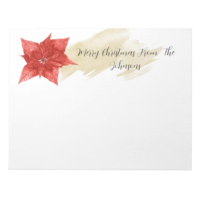 Merry Christmas Flower Notepad (Front)