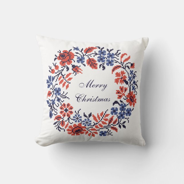 Merry Christmas Flowers cycle Cushion (Front)