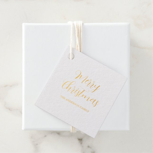 Merry Christmas Foil Favour Tag (With Box)