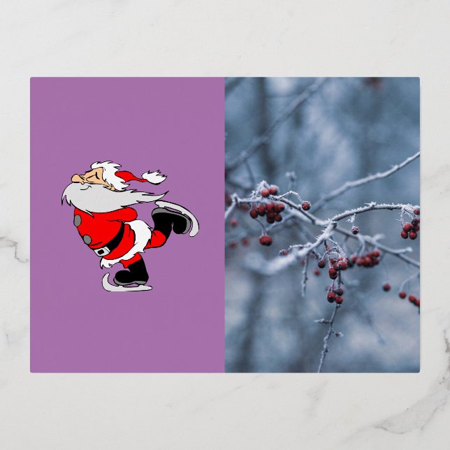 Merry Christmas  Foil Holiday Postcard (Front)