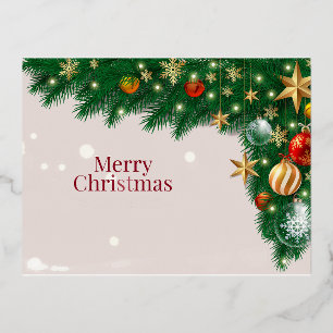 Merry Christmas  Foil Holiday Postcard