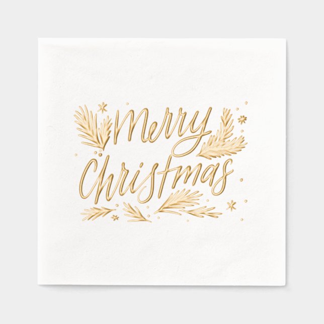 Merry Christmas Foil Napkins (Front)