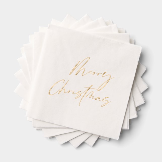 Merry Christmas Foil Napkins (Insitu (Stacked))