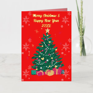 Merry Christmas Folded Foil Greeting Card