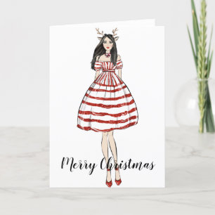 Merry Christmas Folded Holiday Greeting Card
