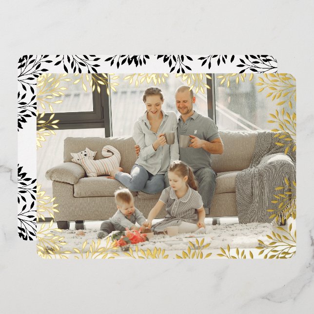 Merry Christmas Foliage Photo Card (Front/Back)