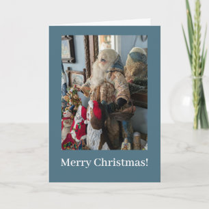 Merry Christmas Folk Santa Claus Card