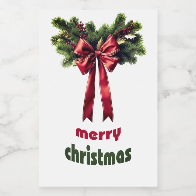 Merry Christmas Food Label (Single Label)