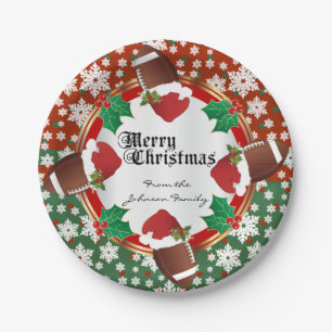 Merry Christmas Football Lovers Paper Plate