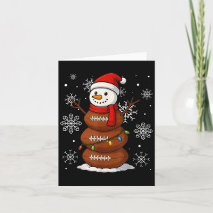 Merry Christmas Football Snowman Holiday Srts Xmas Card
