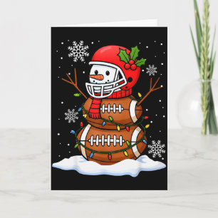 Merry Christmas Football Snowman Holiday Srts Xmas Card