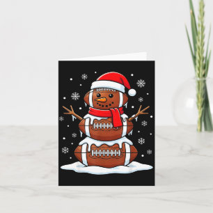 Merry Christmas Football Snowman Holiday Srts Xmas Card