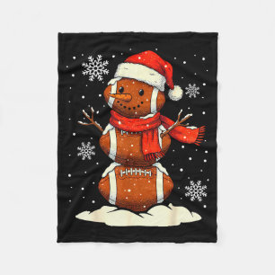 Merry Christmas Football Snowman Holiday Srts Xmas Fleece Blanket