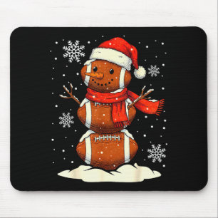 Merry Christmas Football Snowman Holiday Srts Xmas Mouse Mat